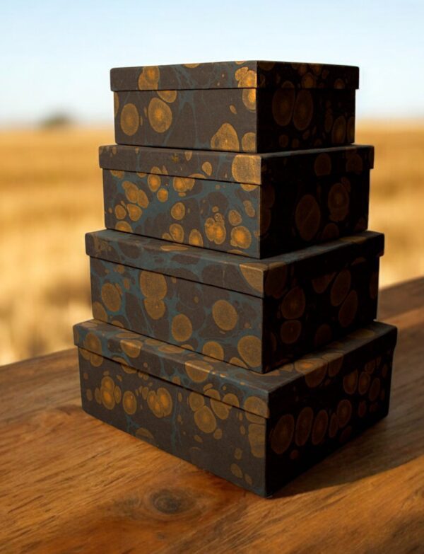 Premium Handmade Rectangle Box - Bubble Gold (sold as set of 4)
