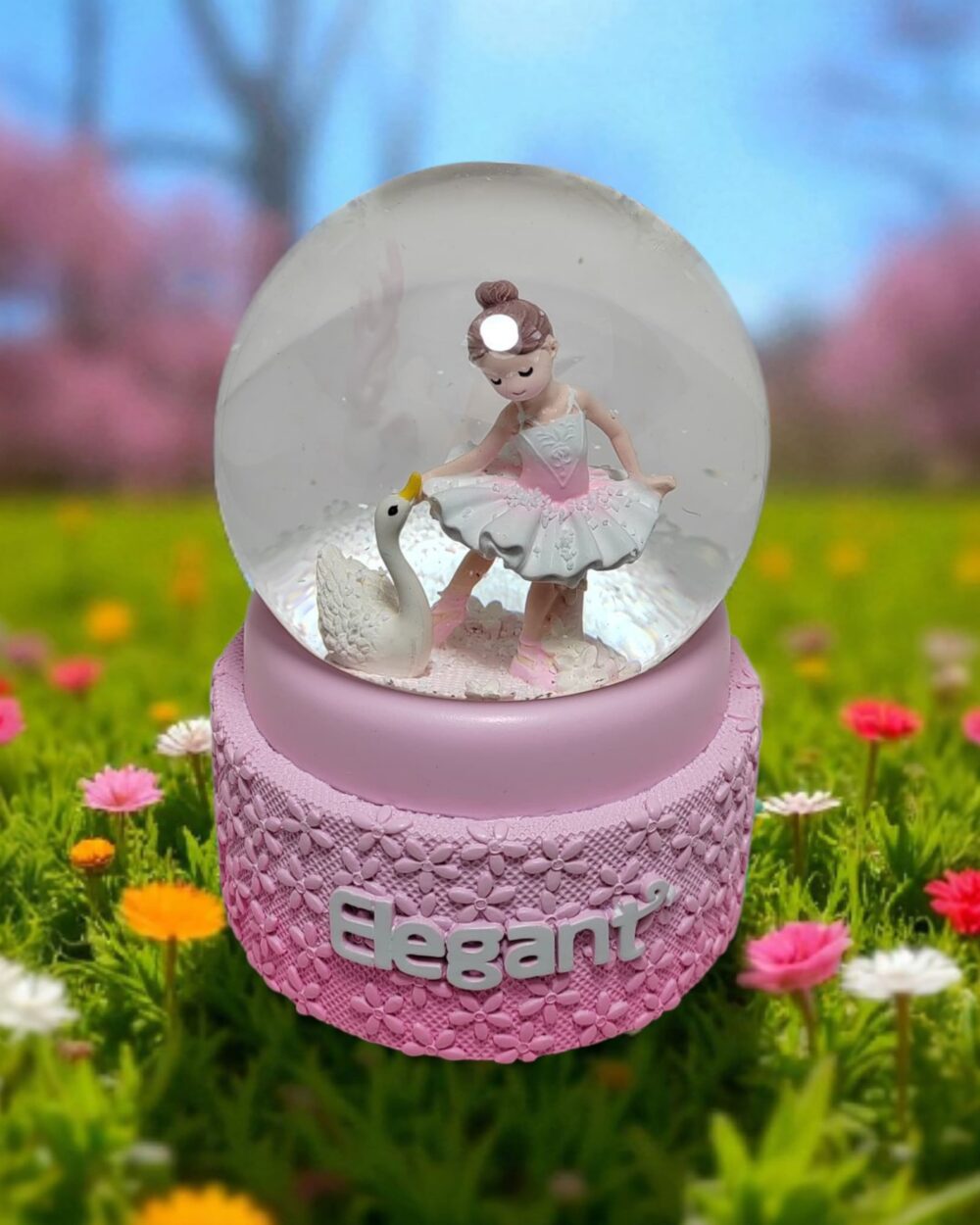 "Elegant" Special Snow Ball w/light & sound (pink)