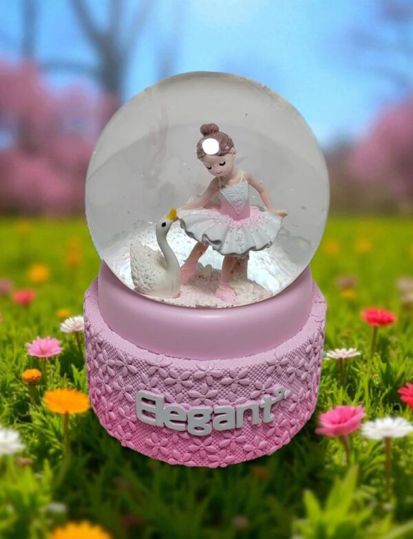 "Elegant" Special Snow Ball w/light & sound (pink)