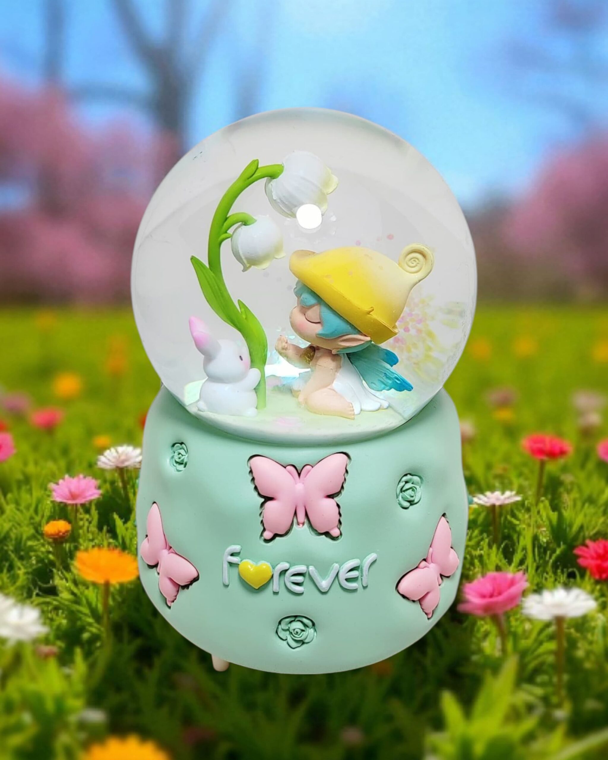 "Forever" Special Snow Ball w/light & sound (green)