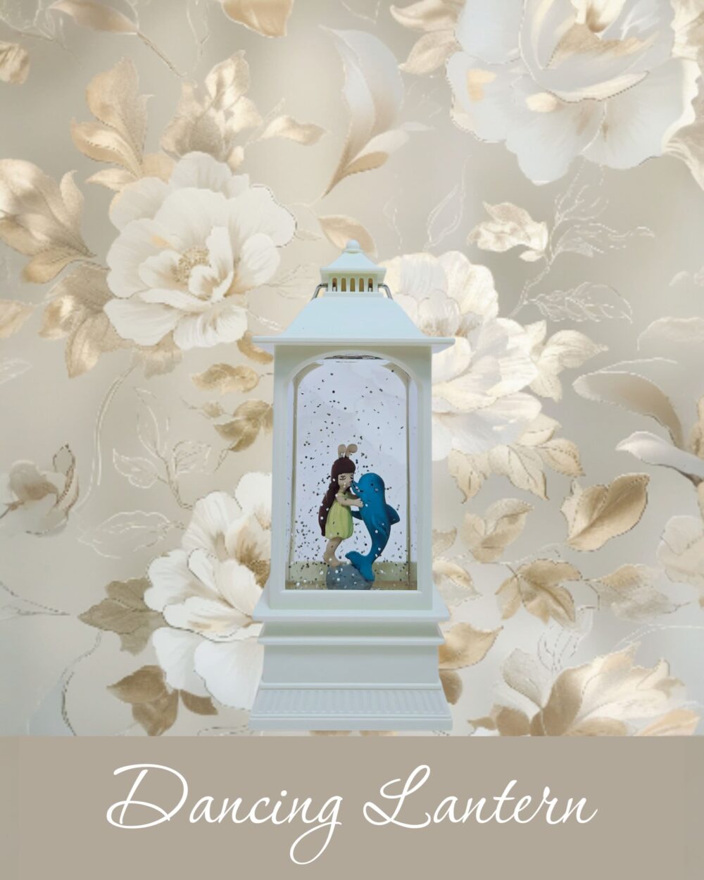 Girl & Dolphin Mini Vintage Lamp Dancing lantern