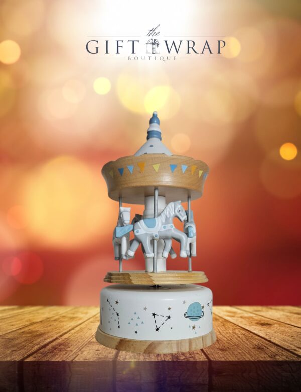 Baby Carousel Blue Music Box
