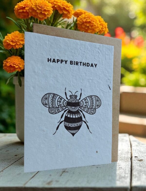 "Happy Bee-day" Plantable Greeting Card