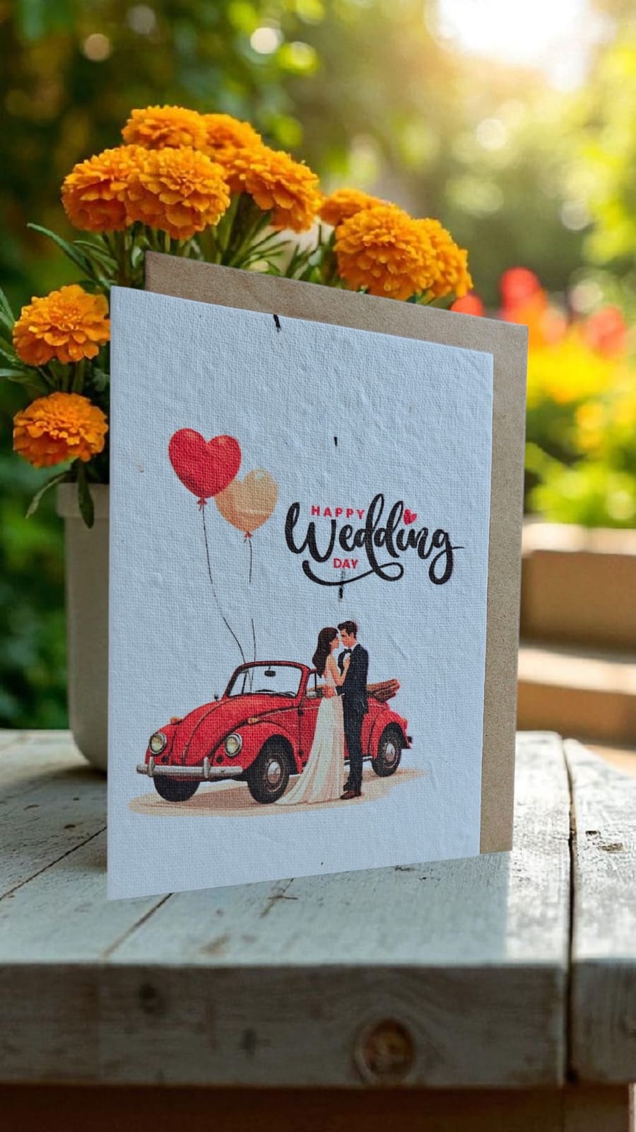 "Bride & Groom" Plantable Greeting card