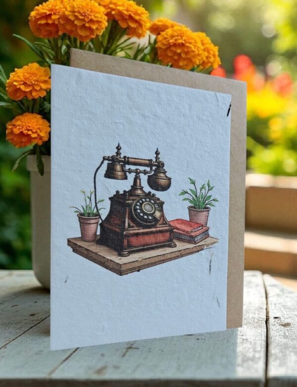 "Antique Telephone" Plantable Greeting Card