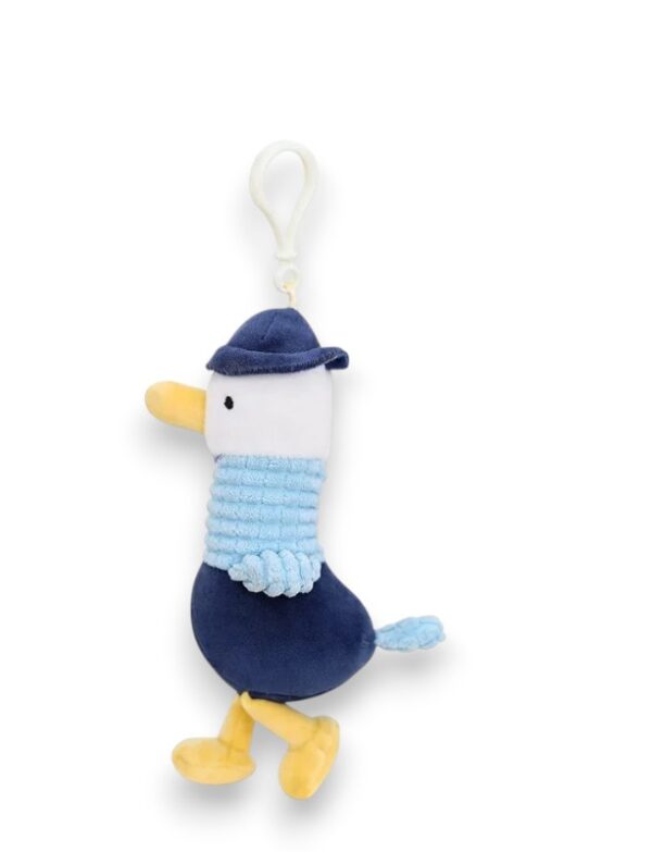 "Fashion Duck" Plush Doll Keychain (Blue Hat)