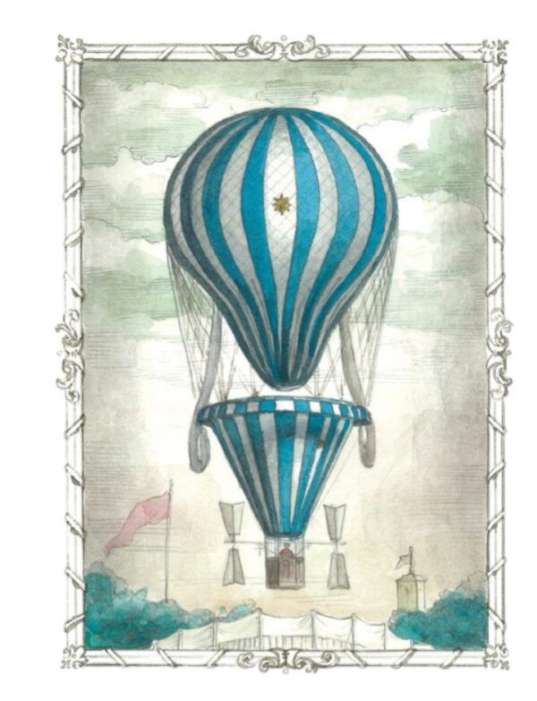 Vintage Blue Hot Air Balloon