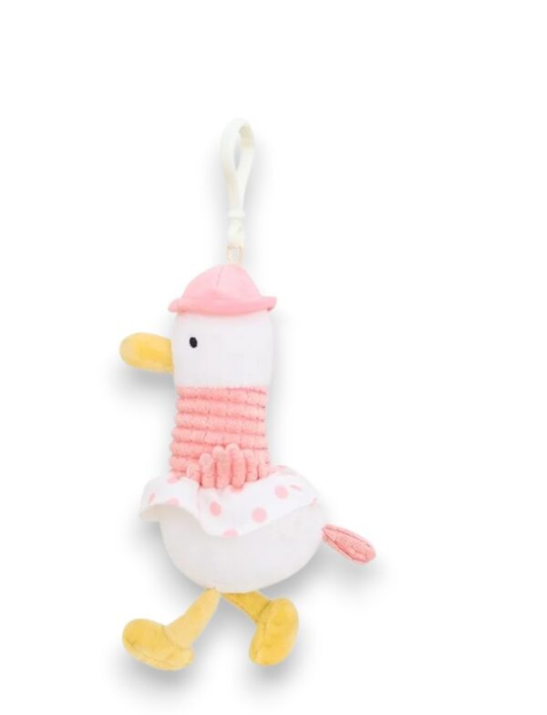"Fashion Duck" Plush Doll Keychain (Pink hat)
