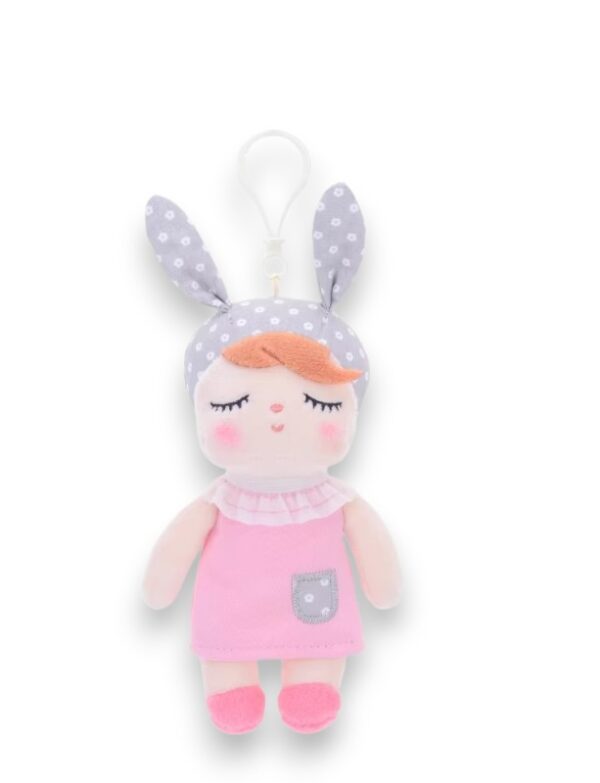Mini Angela Doll Keychain (Polka Pink)