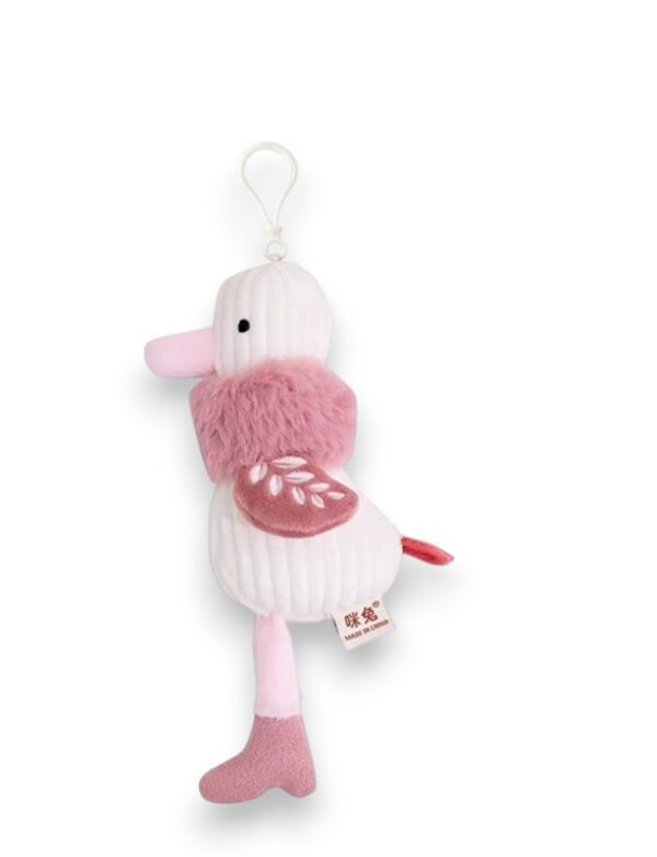 "Fashion Duck' Plush Doll Keychain (Beautiful Feather Pink)