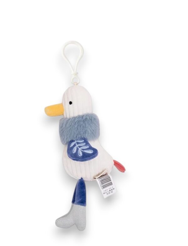 "Fashion Duck' Plush Doll Keychain (Beautiful Feather Blue)