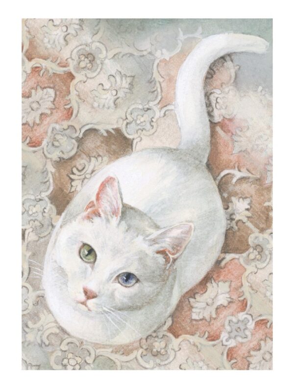 "White Cat" Greeting Card