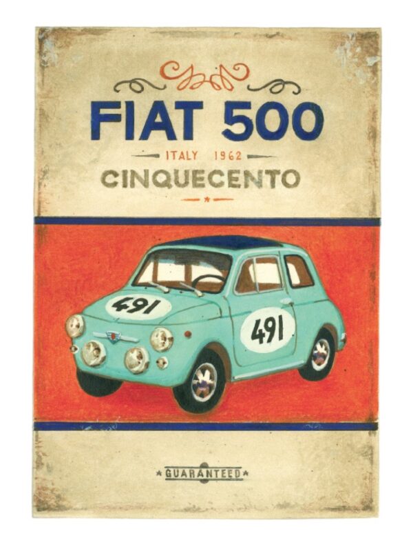 "Fiat 500" Greeting Card
