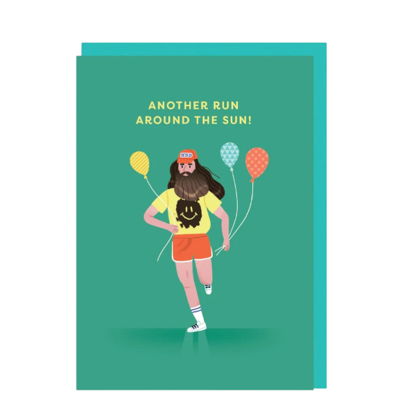 "Forrest Gump Run Around The Sun" Birthday Greeting Card